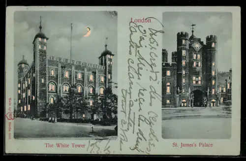 AK London, The White Tower, St. James`s Palace, Halt gegen das Licht