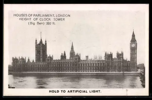 AK London, Houses of Parliament, Halt gegen das Licht