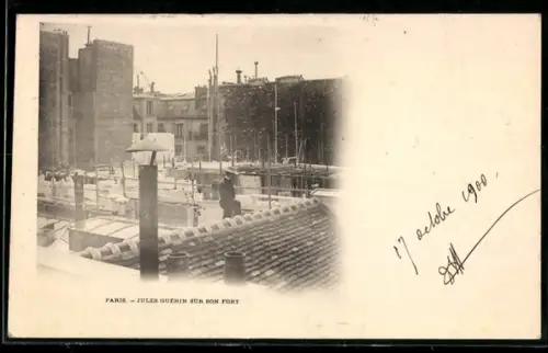 AK Paris, Belagerung Fort Chabrol, Jules Fuérin sur son Fort