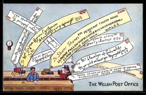 AK Überarbeiteter Mitarbeiter im Postamt