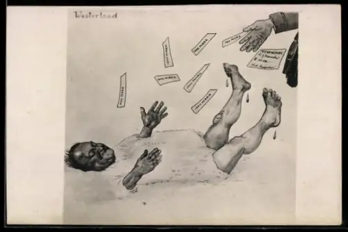 AK Eingebuddelter Mann wird mit Scheinen beworfen