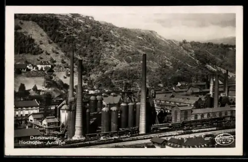 AK Donawitz, Hochofen-Anlage aus der Vogelschau