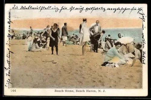 AK Beach Haven, N. J., Strandszene, Badeanzug