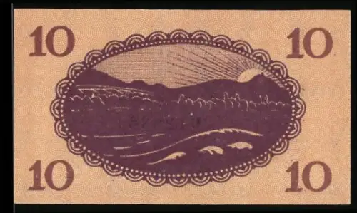 Notgeld Bad Godesberg a. Rhein 1920, 10 Pfennig, Landschaft mit Sonnenaufgang