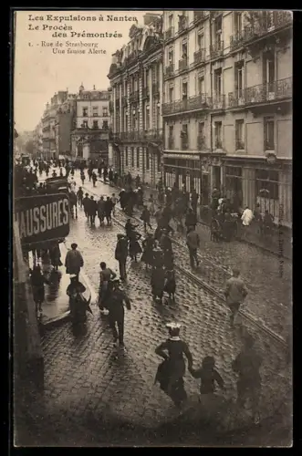 AK Nantes, Les Expulsions à Nantes, Le Procès des Prémontrés 1, Rue de Strasbourg, Une fausse Alerte