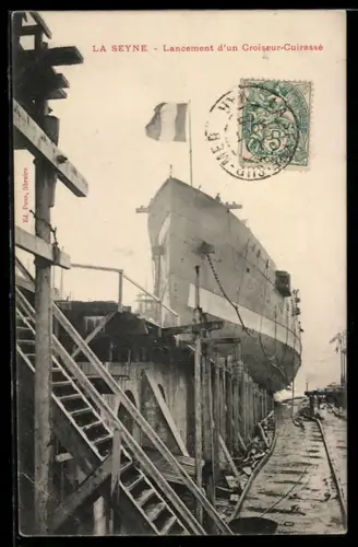 AK La Seyne, Lancement d`un Croiseur-Cuirassé