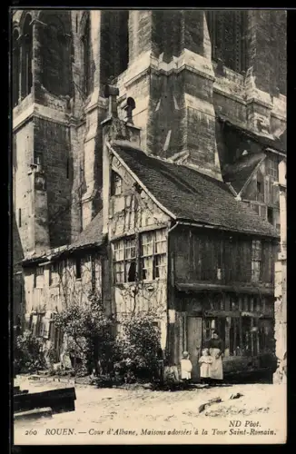 AK Rouen, Cour d`Albane, Maisons adossées à la Tour Saint-Romain