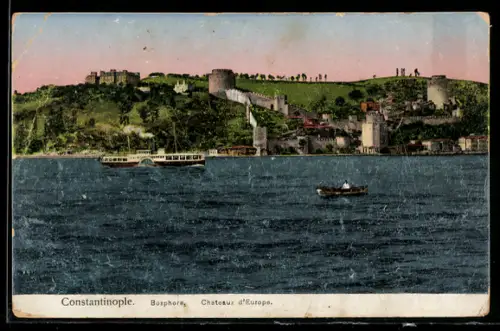 AK Constantinople, Bosphore. Chateaux d`Europe