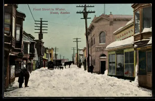 AK Nome, AK, Front Street in Winter