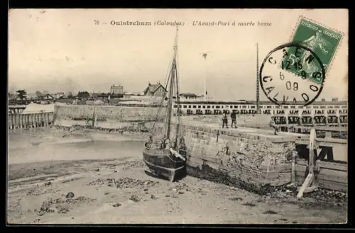 AK Ouistreham /Calvados, L`Avant-Port à marée basse