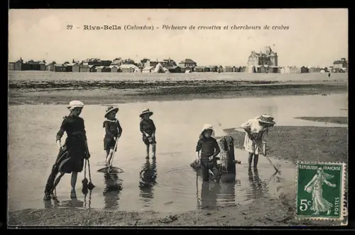 AK Riva-Bella /Calvados, Pêcheurs de crevettes et chercheurs de crabes