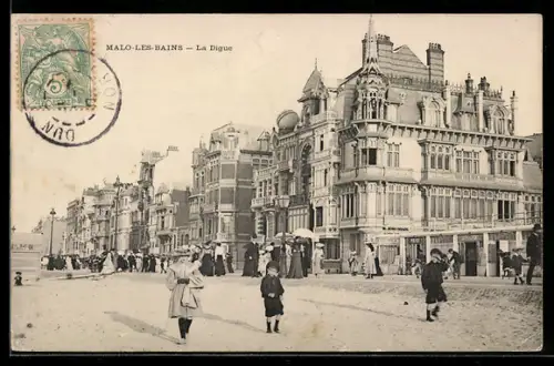 AK Malo-les-Bains, La Digue