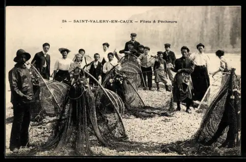 AK Saint-Valery-en-Caux, Filets & Pêcheurs