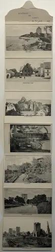 Leporello-AK Visby, Kruttornet, Burmeisterska Huset, St. Nicolai Ruin, Paviljongen