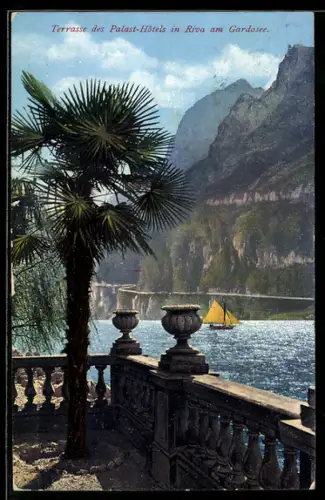 AK Riva am Gardasee, Terrasse des Palast-Hotels
