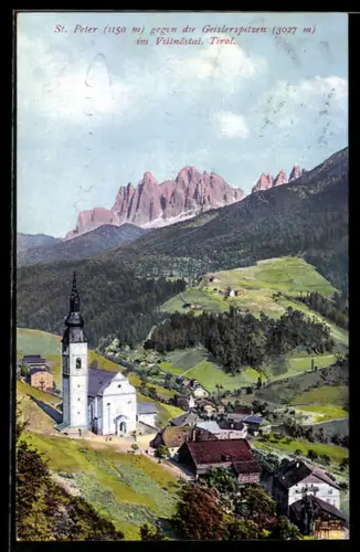 AK Villnöss, St. Peter gegen die Geislerspitzen