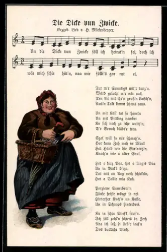 Lied-AK Hilmar Mückenberger: Die Dicke vun Zwicke