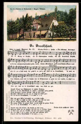 Lied-AK Anton Günther Nr. 25: Da Draakschänk, die Dreckschänke in Breitenbach i. Erzgebirge