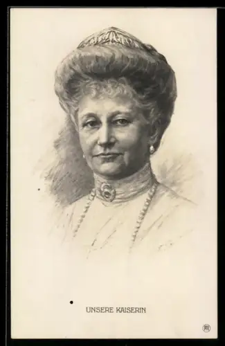 AK Portrait der Kaiserin Auguste Victoria Königin von Preussen mit Perlenohrring