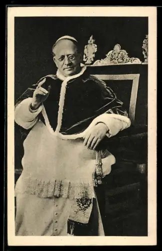 AK Portrait von Papst Pius XI. mit segnender Hand