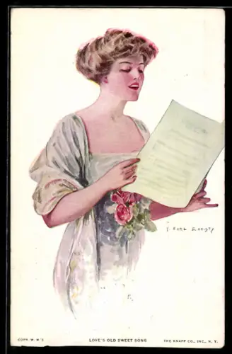 Künstler-AK F. Earl Christy: Love`s Old Sweet Song, Sängerin