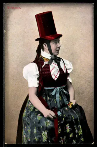 AK Elztälerin, Frau in Schwarzwälder Tracht