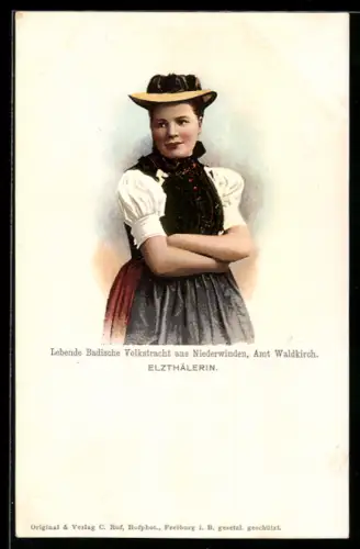 AK Badische Volkstracht, Elzthälerin