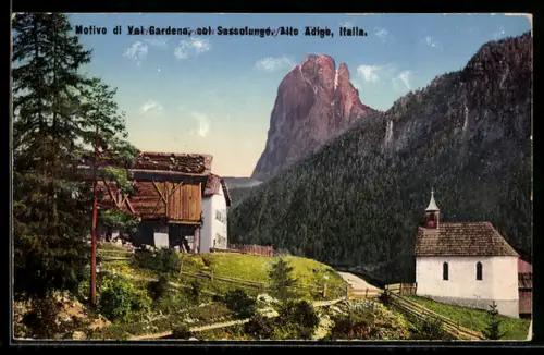 AK Val Gardena /Alto Adige, Motivo col Sassolungo