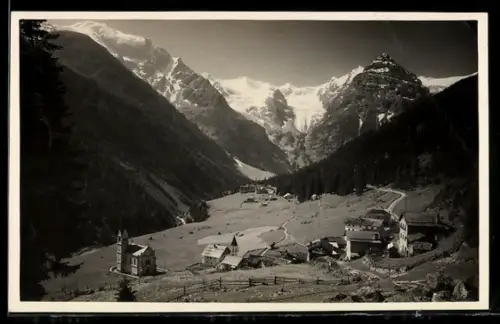 AK Trafoi, Ortsansicht gegen Ortlergruppe