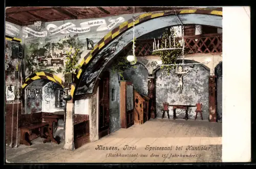 AK Klausen, Speisesaal in Kantioler`s Gasthaus