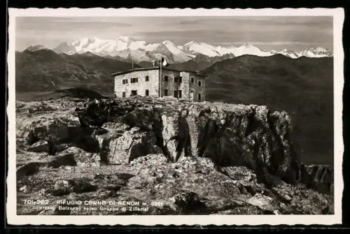 AK Rifugio Corno di Renon, Berghütte, Panorama verso Gruppo di Zillertal