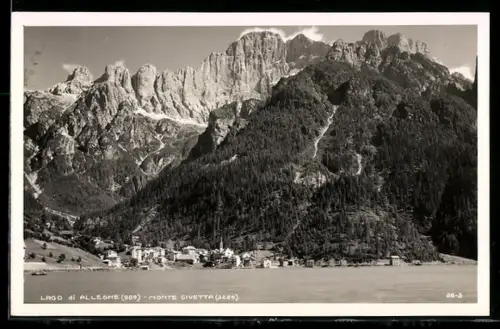 AK Alleghe, Lago di Alleghe, Ortsansicht mit Monte Civetta