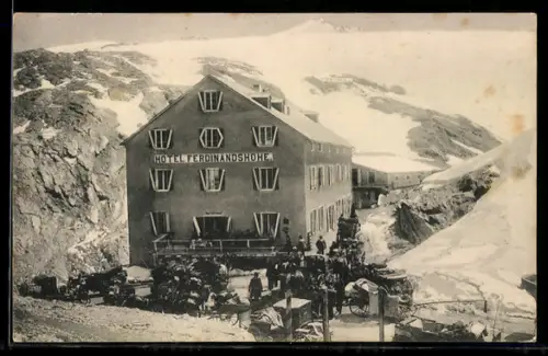 AK Stilfserjochpass, Hotel Ferdinandshöhe an der Stilfserjochstrasse