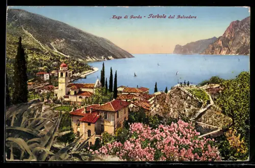 AK Torbole /Lago di Garda, Gesamtansicht aus der Vogelschau