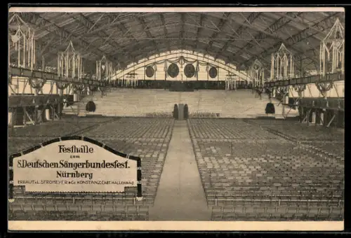 AK Nürnberg, Festhalle zum 8. Deutschen Sängerbundesfest