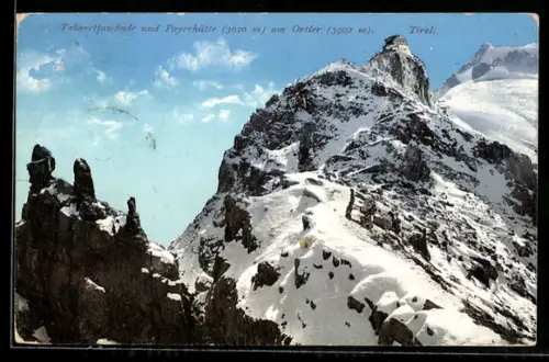 AK Payerhütte, Tabarettawände am Ortler im Schnee
