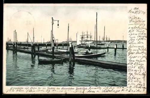 AK Kiel, Kriegshafen und Hafen für die Yachten des Kaiserlichen Yacht-Clubs
