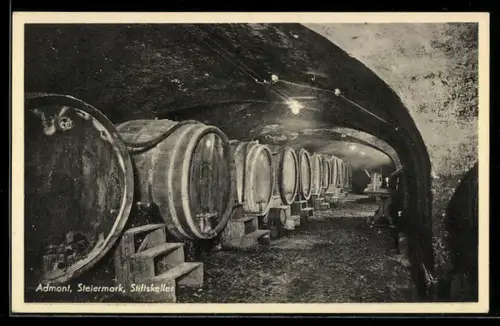 AK Admont, Gasthaus Stiftskeller, Fässer im Keller