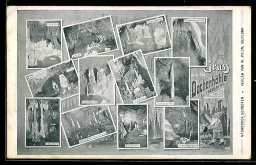 AK Iserlohn, Dechenhöhle: Laube, Orgelgrotte, Palmengrotte, Alhambra