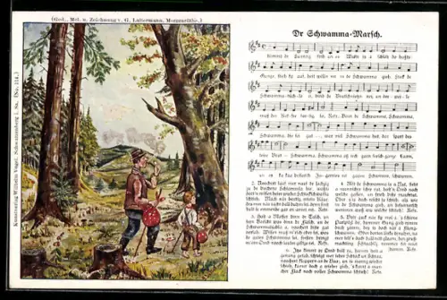 AK Lied Nr. 20, Dr Schwamma-Marsch, Mann mit Kind im Wald