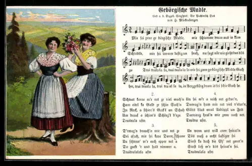 Lied-AK Hilmar Mückenberger: Gebörgische Madle
