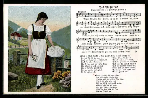 Lied-AK Hilmar Mückenberger: Das Waisenkind, trauriges Waisenmädchen