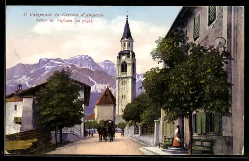 AK Cortina d`Ampezzo, Il Campanile verso le Tofana