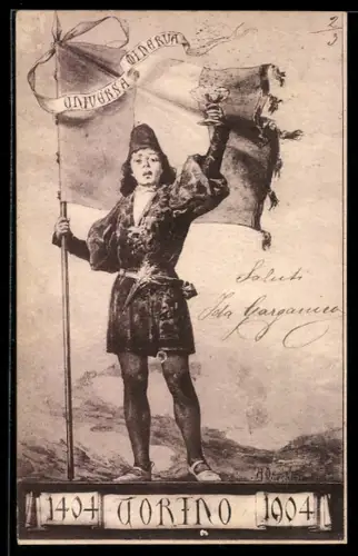 AK Torino, 500 Jahre Universität Turin 1404-1904, studentische Szene