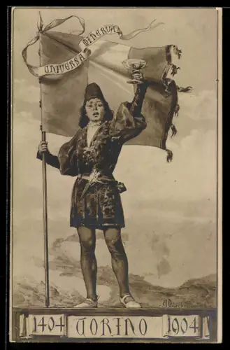 AK Torino, 500 Jahre Universität Turin 1404-1904, studentische Szene