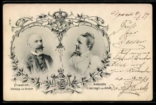 AK Herzog Friedrich von Anhalt und Herzogin Antoinette von Anhalt