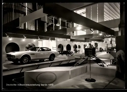 AK Berlin, Deutsche Industrieausstellung 1970, Aston Martin DBS, früher Satellit
