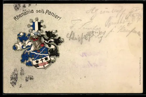 AK Studentenwappen der Katholischen Studentenverbindung Rhenania Nürnberg im KV, K.ST.V.