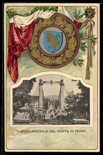 Präge-AK Torino, Piazzale del Ponte in Ferro