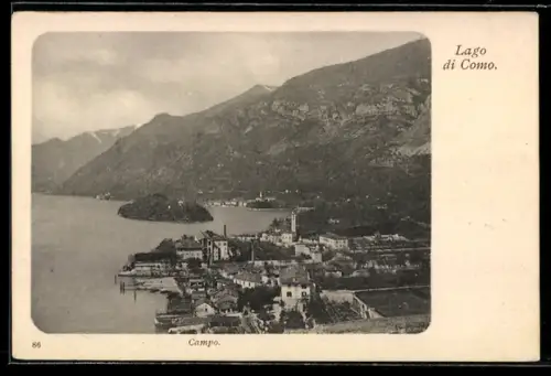 AK Tremezzina /Lago di Como, Campo, Vista panoramica di Campo e delle montagne circostanti